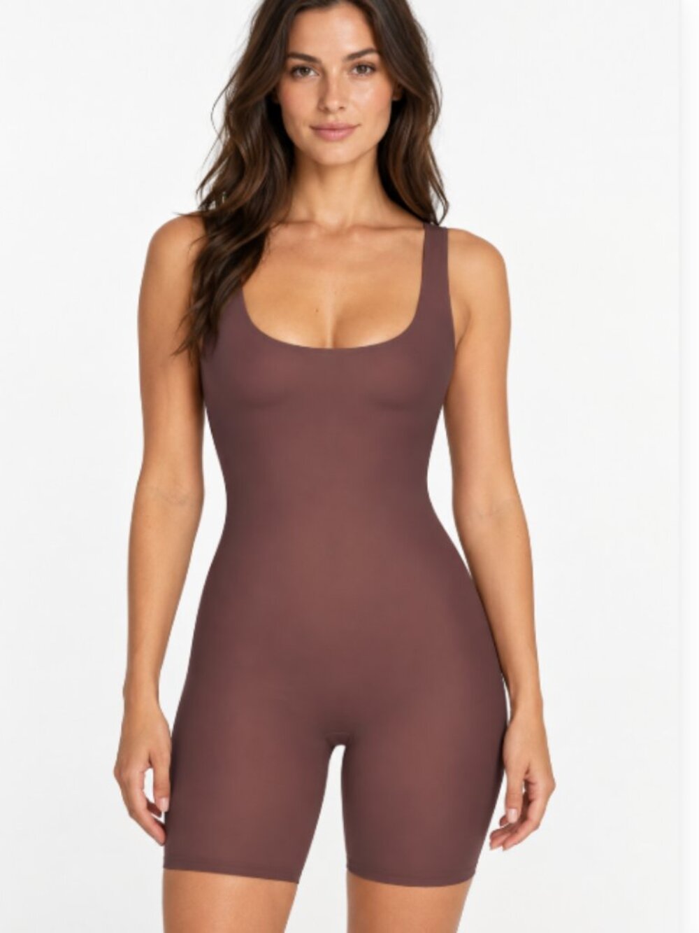 NEW SKIMS Cool Shapewear Mid Thigh Bodysuit Cocoa Medium NWT